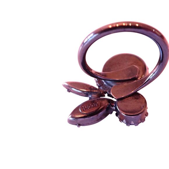 Joomi Lim Women's Gunmetal Blue Swarovski Gemstone Tear Ring Sz 6 NWOT 120 - Picture 7 of 7